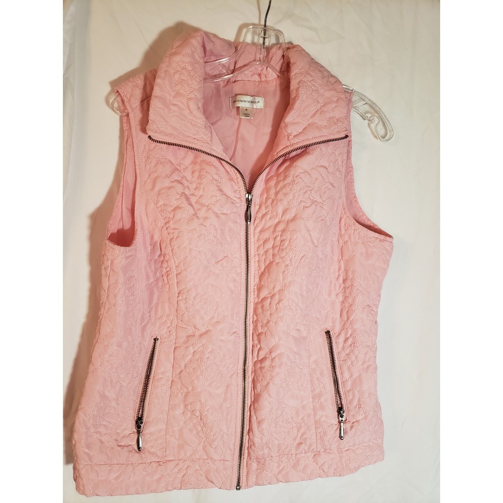 Women's Christopher Banks Pink Quilted Vest Size M